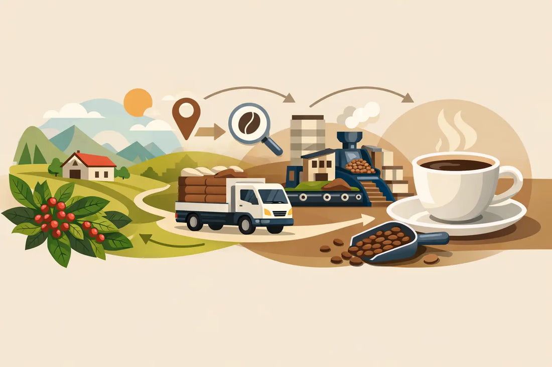Ejemplo de trazabilidad en café, de finca a taza