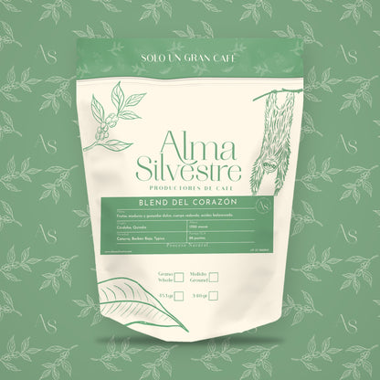 Bolsa de café de especialidad Blend del Corazón Alma Silvestre con etiqueta, 340 g